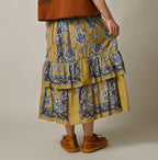 Bandana Paisley Print Tiered Frill Petit Skirt Female Model