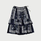 Indigo Bandana Paisley Print Tiered Frill Petit Skirt