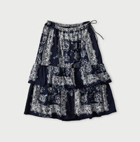 Indigo Bandana Paisley Print Tiered Frill Petit Skirt