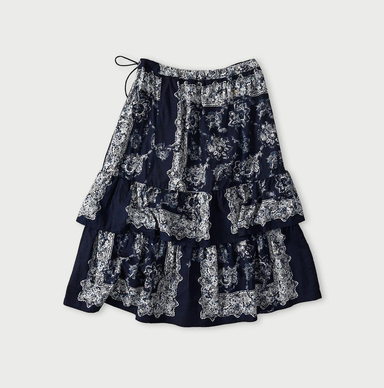 Indigo Bandana Paisley Print Tiered Frill Petit Skirt Back