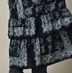 Indigo Bandana Paisley Print Tiered Frill Petit Skirt Detail