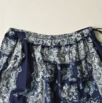 Indigo Bandana Paisley Print Tiered Frill Petit Skirt Detail
