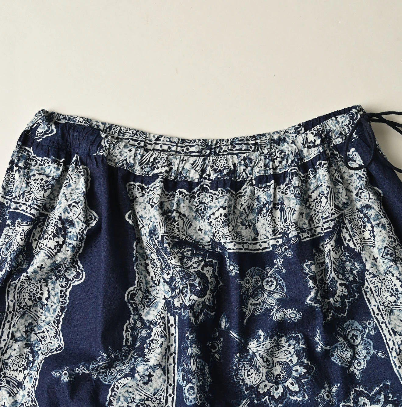 Indigo Bandana Paisley Print Tiered Frill Petit Skirt Detail