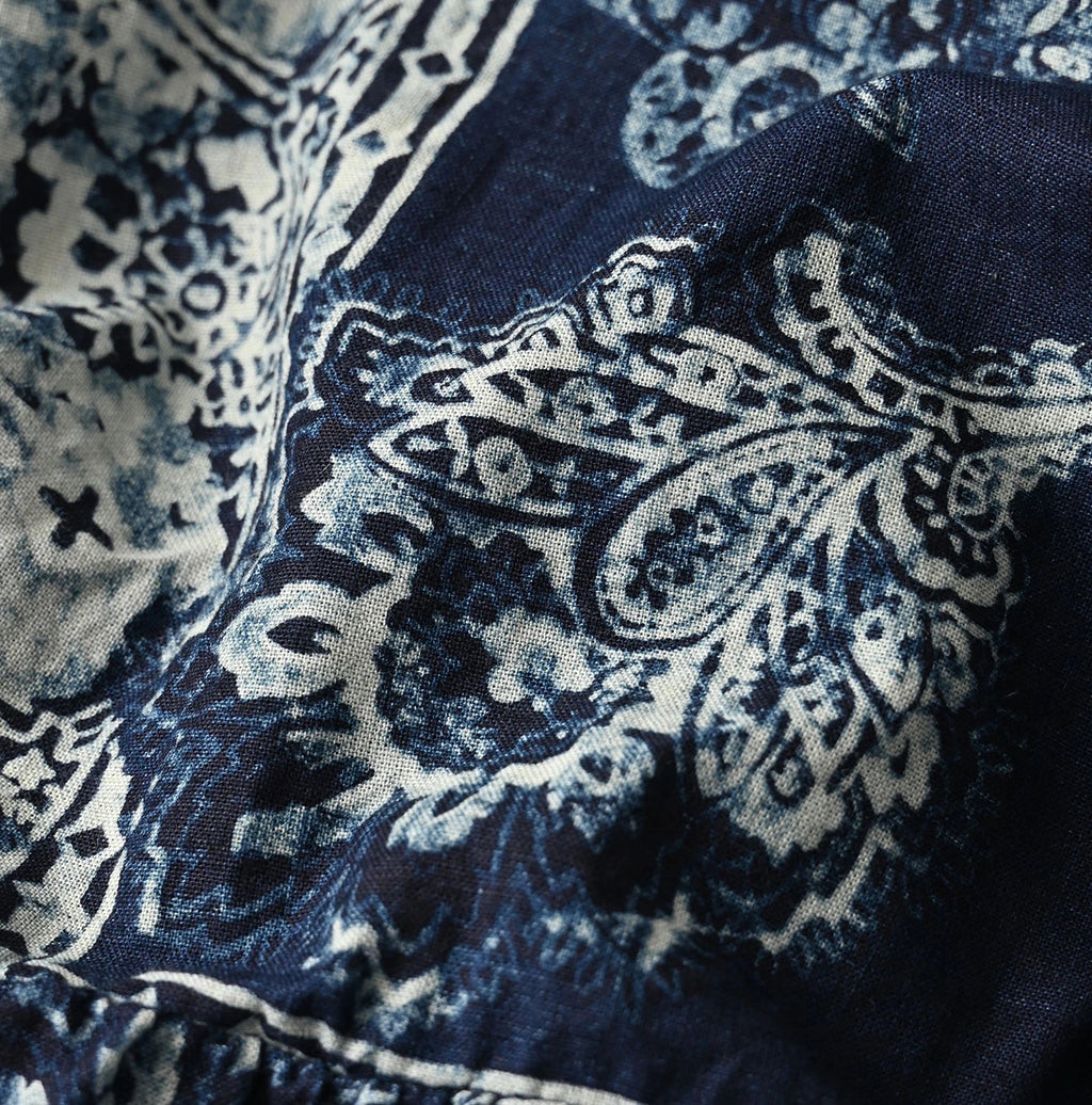 Indigo Bandana Paisley Print Tiered Frill Petit Skirt Detail