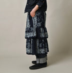 Indigo Bandana Paisley Print Tiered Frill Petit Skirt Female Model