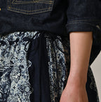 Indigo Bandana Paisley Print Tiered Frill Petit Skirt Detail