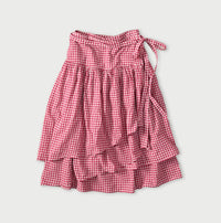 Gauze Gingham Guruguru Skirt