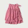 Gauze Gingham Guruguru Skirt Magenta Gingham