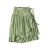 Gauze Gingham Guruguru Skirt Green Gingham