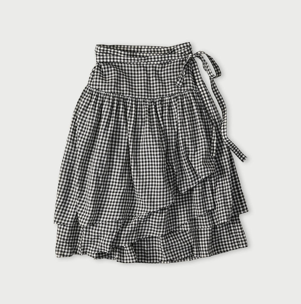 Gauze Gingham Guruguru Skirt