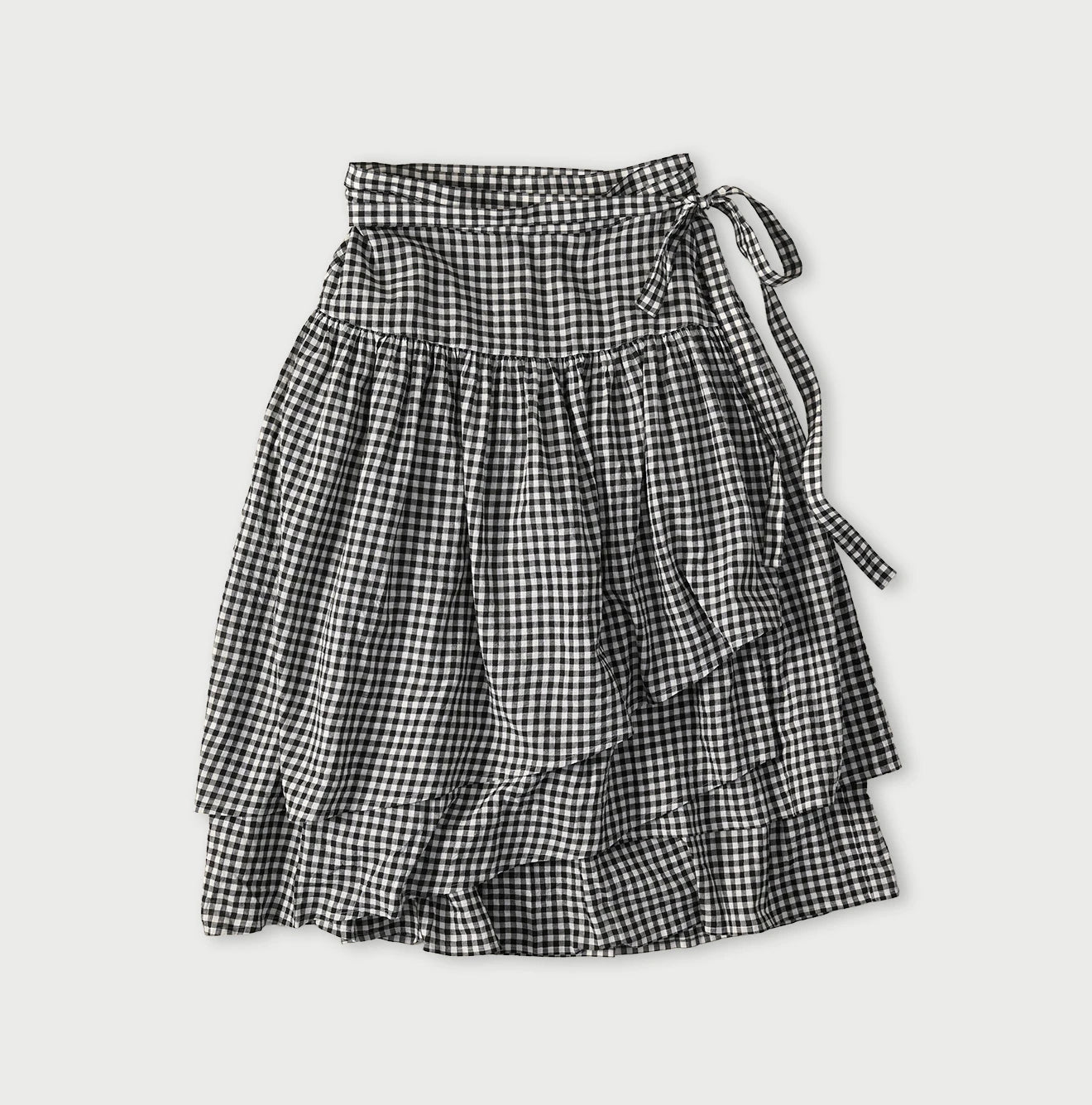 Gauze Gingham Guruguru Skirt