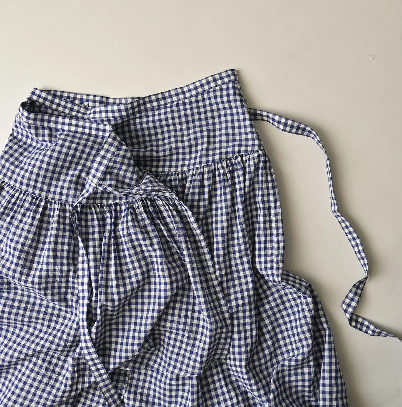 Gauze Gingham Guruguru Skirt Detail
