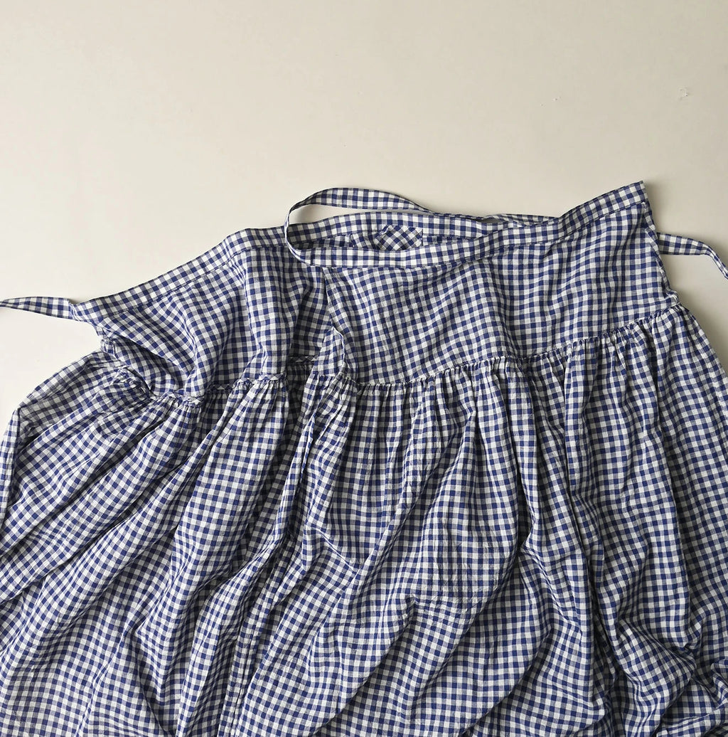 Gauze Gingham Guruguru Skirt Detail