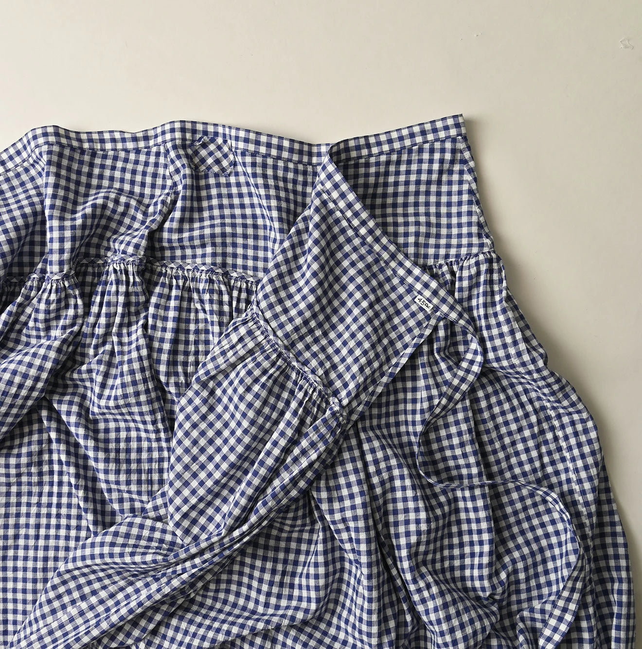 Gauze Gingham Guruguru Skirt Detail