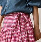Gauze Gingham Guruguru Skirt Detail