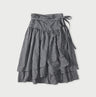 Indigo Gauze Gingham Guruguru Skirt