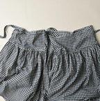 Indigo Gauze Gingham Guruguru Skirt