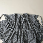 Indigo Gauze Gingham Guruguru Skirt