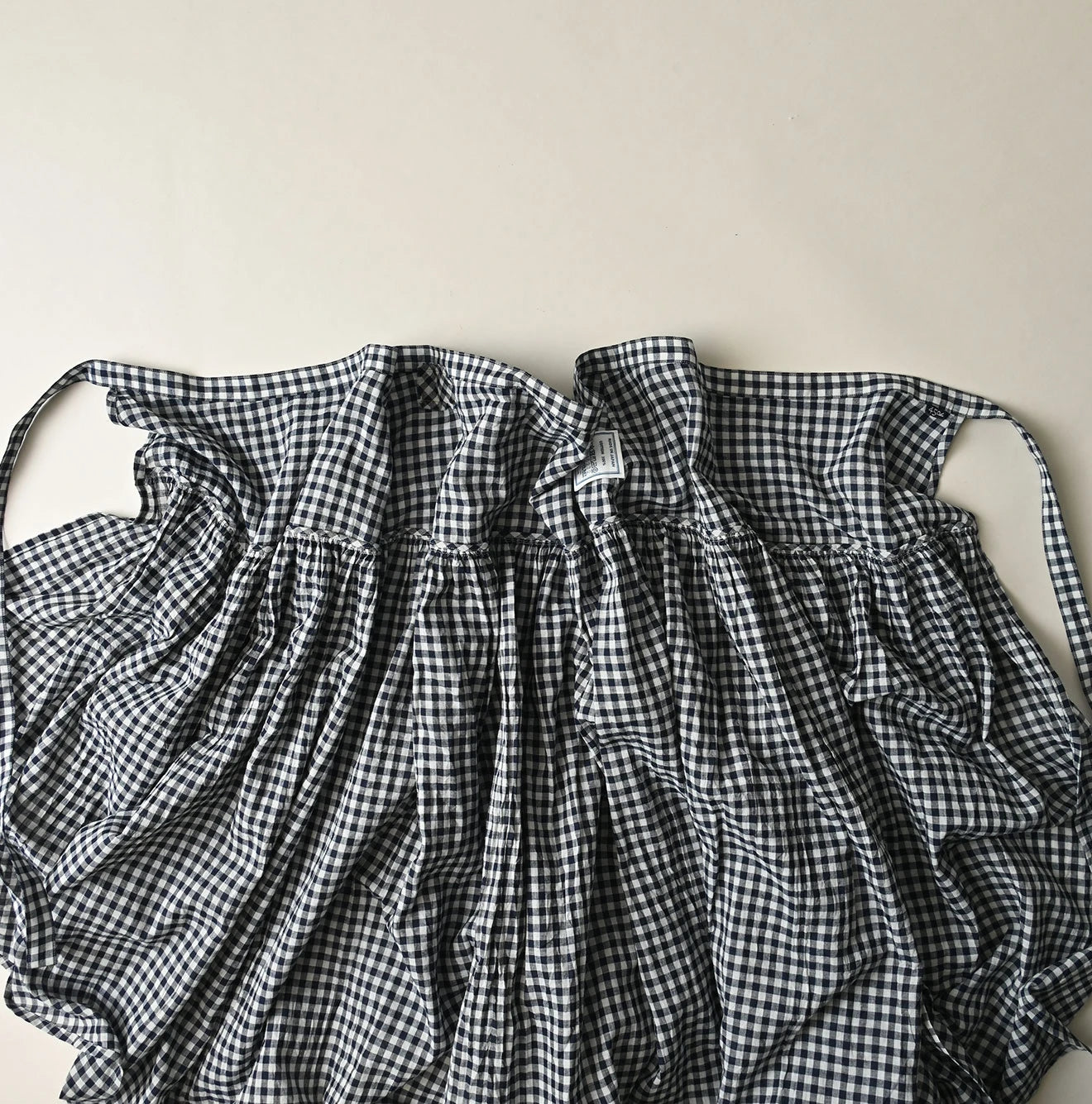 Indigo Gauze Gingham Guruguru Skirt