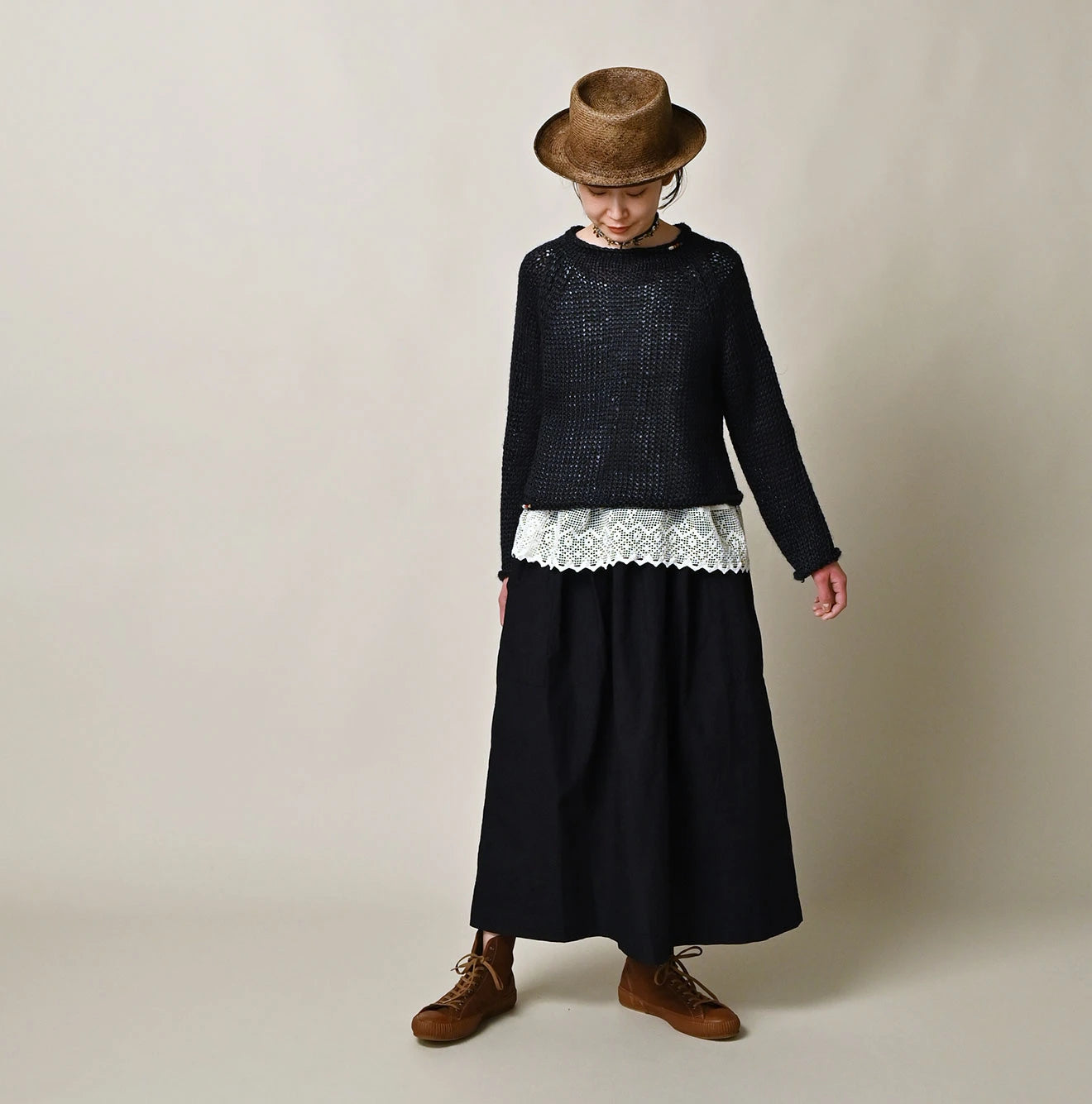 Indigo Batiste Easy Apron Skirt Female Model
