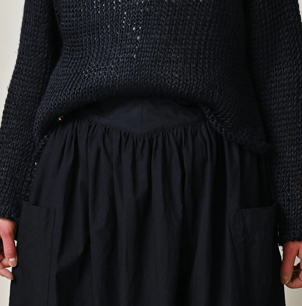 Indigo Batiste Easy Apron Skirt Detail