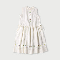 Indian Linen Beads Embroidery Dress