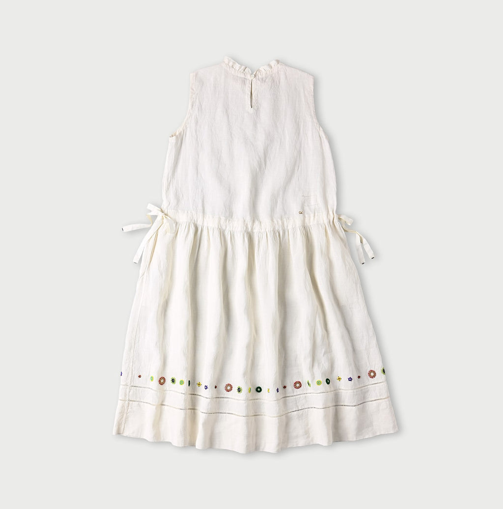 Indian Linen Beads Embroidery Dress Sumi Back