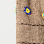 Indian Linen Beads Embroidery Dress Sumi Detail