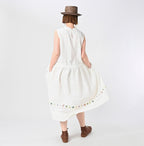 Indian Linen Beads Embroidery Dress Sumi Female Model