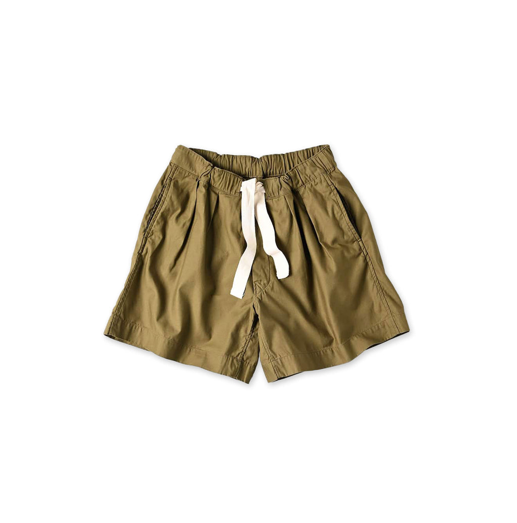 Thin Back Satin Easy Short Pants Khaki