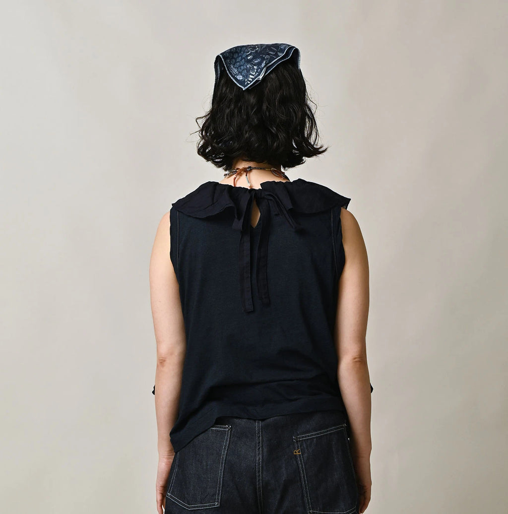 Indigo Tenjiku x Gauze Frill Camisole Female Model