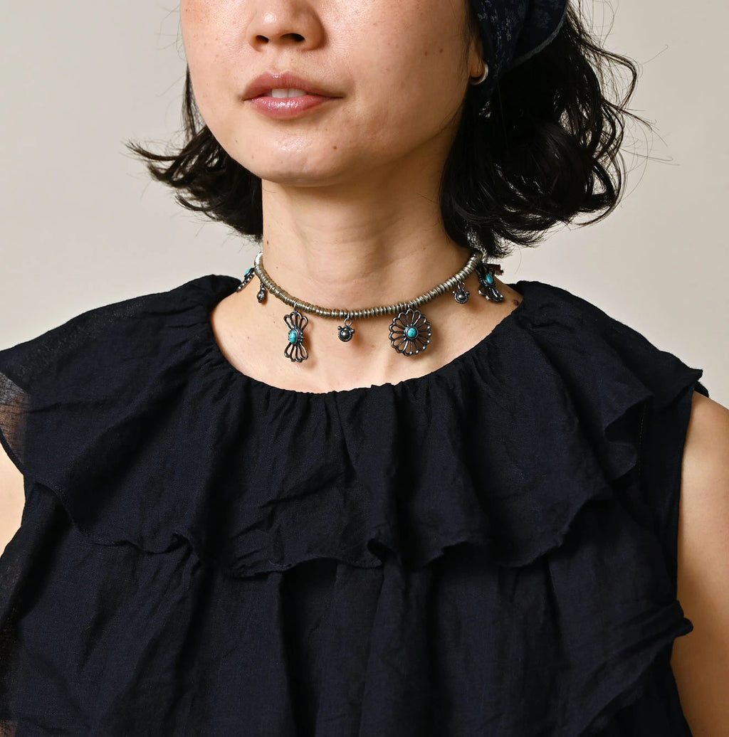 Indigo Tenjiku x Gauze Frill Camisole Detail