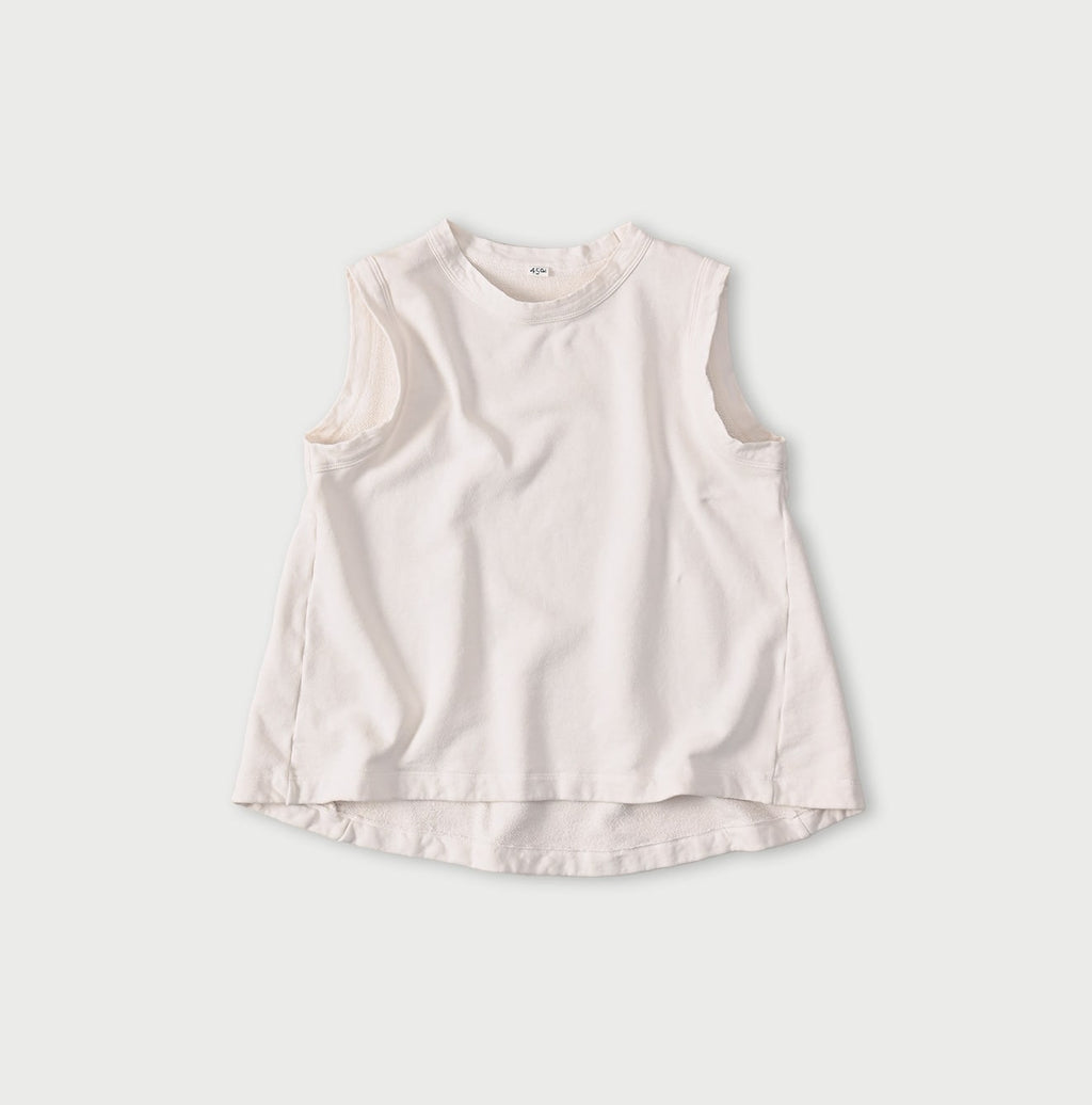 Gauze Urake No Sleeve Top Antique White