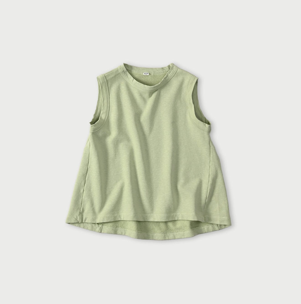Gauze Urake No Sleeve Top Green