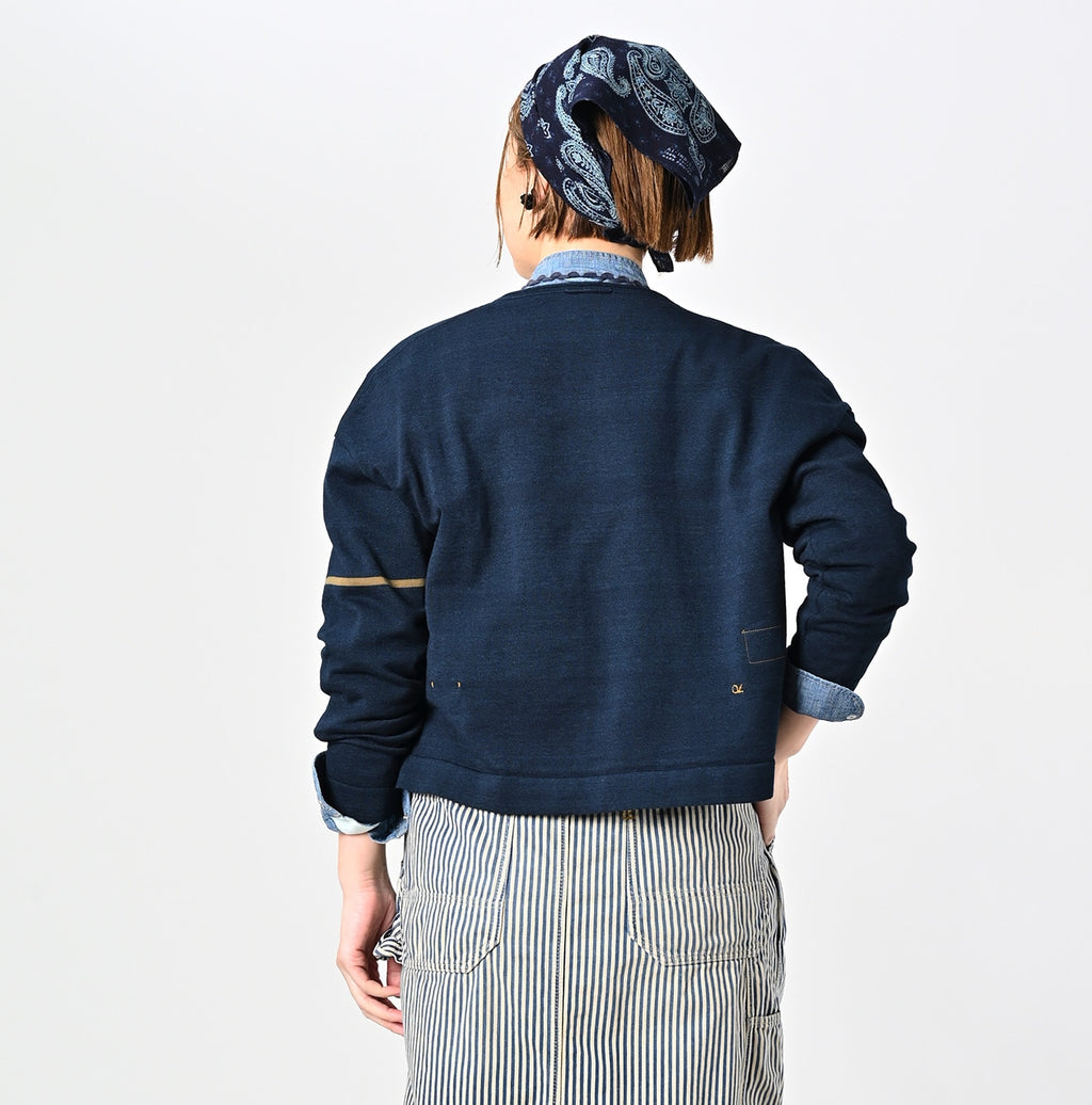 Indigo Knitsew Square Cardigan Female Model