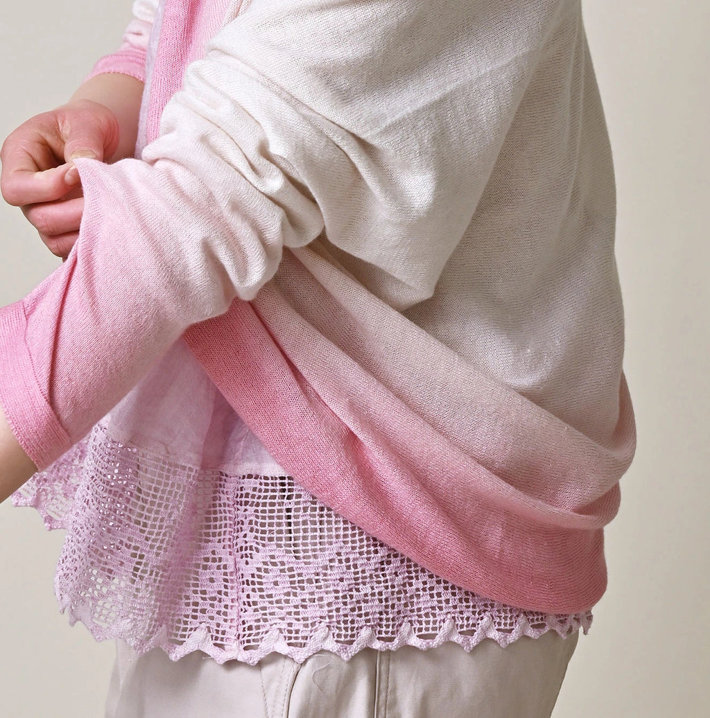 Sakura Gradation Dyed Super Gauze Bolero Detail