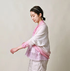 Sakura Gradation Dyed Super Gauze Bolero Femala Model
