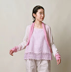 Sakura Gradation Dyed Super Gauze Bolero Femala Model