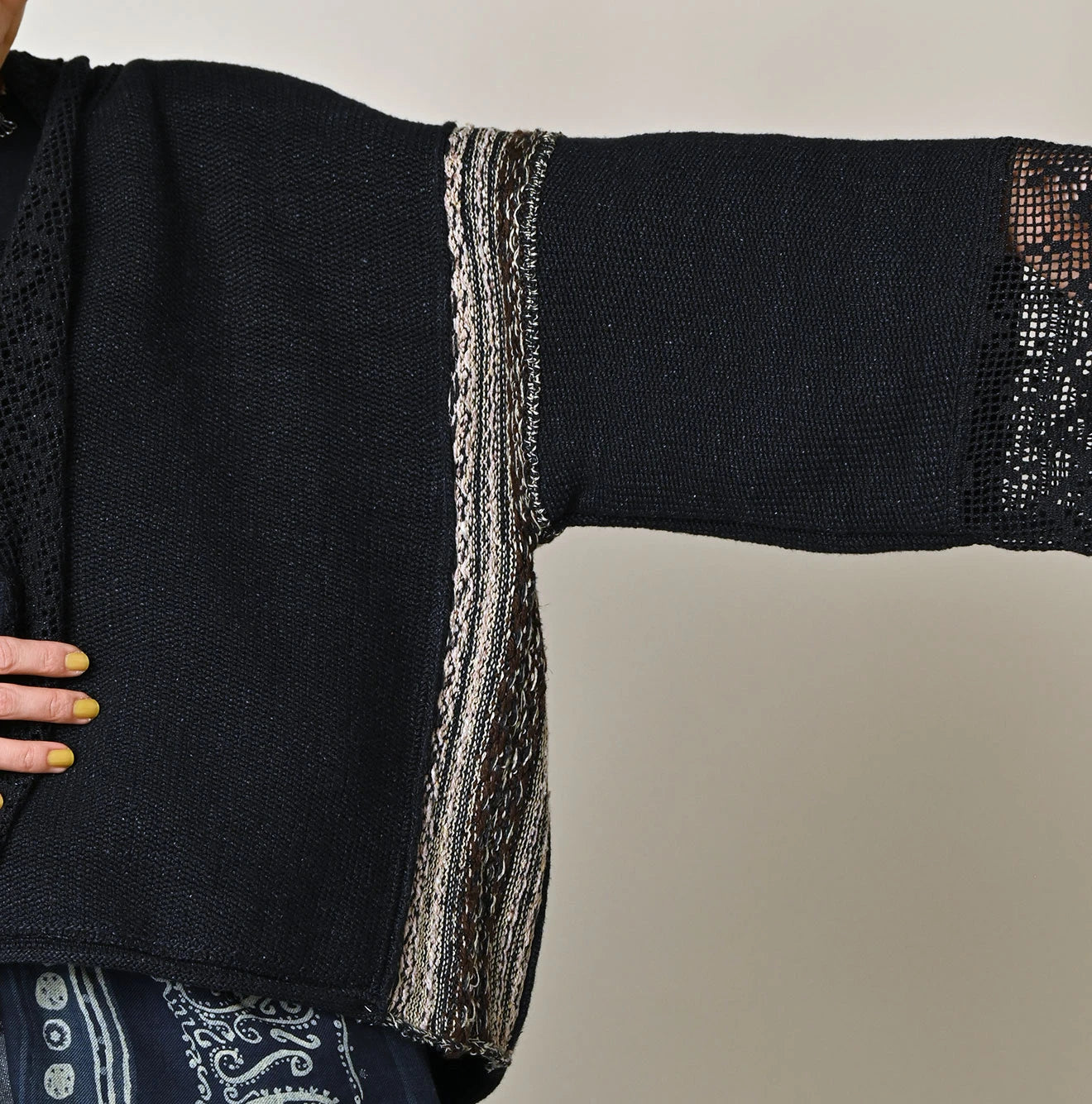 Indigo Knitsew Bolero Detail