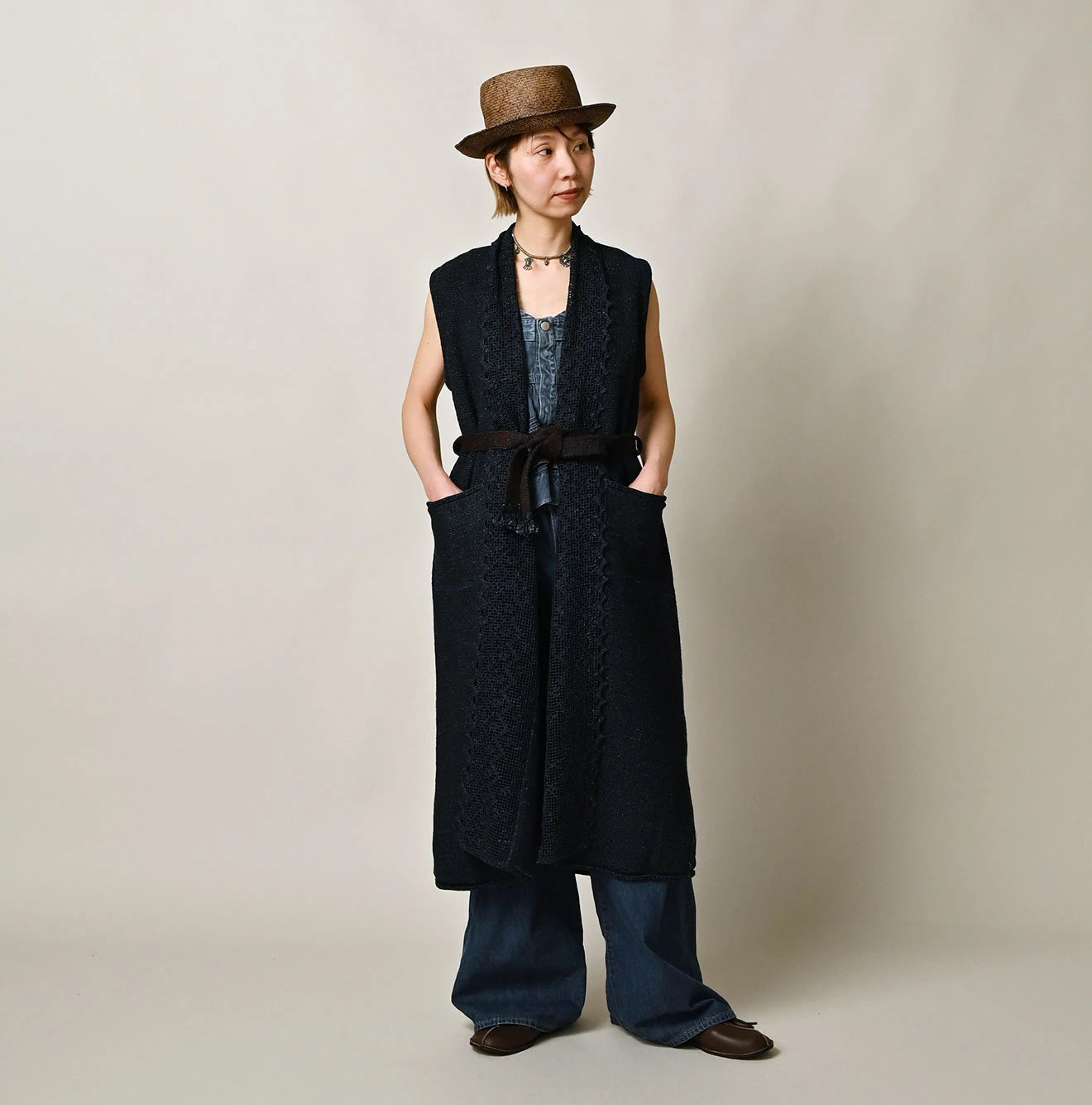Indigo Knitsew Cardigan Female Model