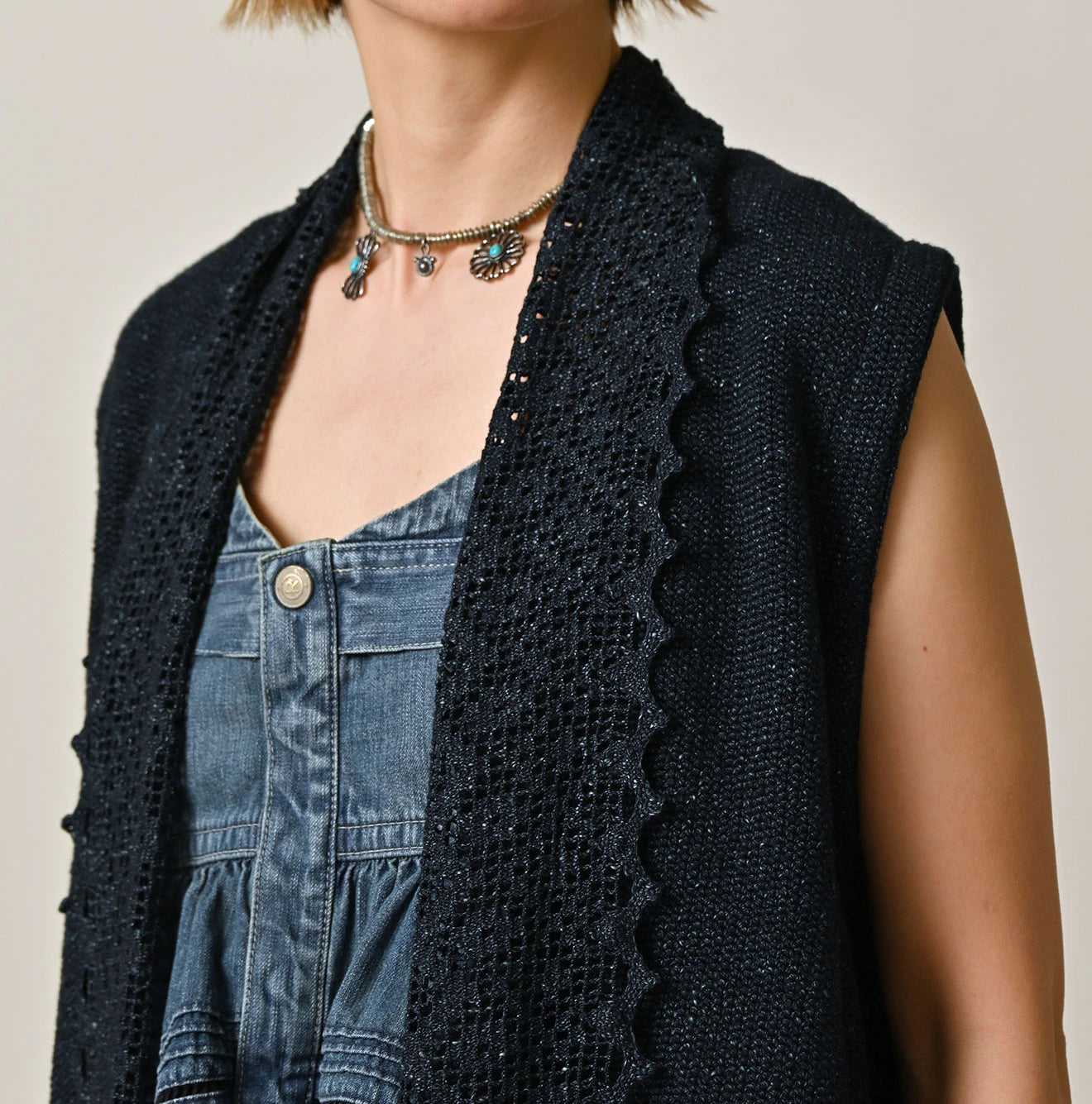 Indigo Knitsew Cardigan Detail