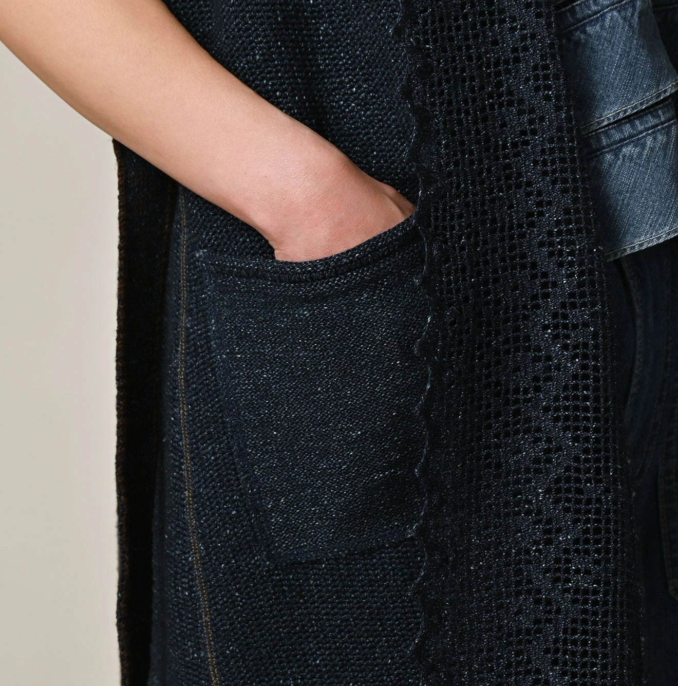 Indigo Knitsew Cardigan Detail