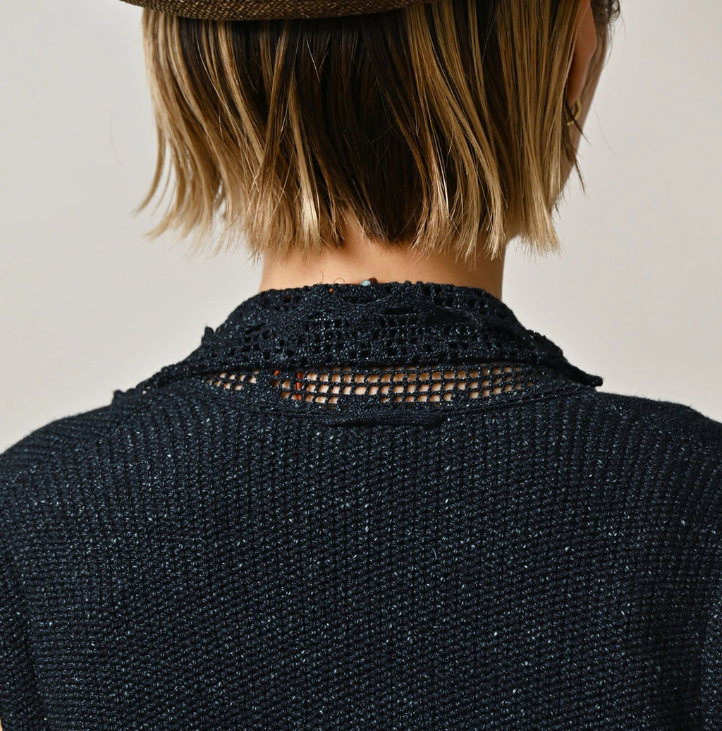 Indigo Knitsew Cardigan Detail