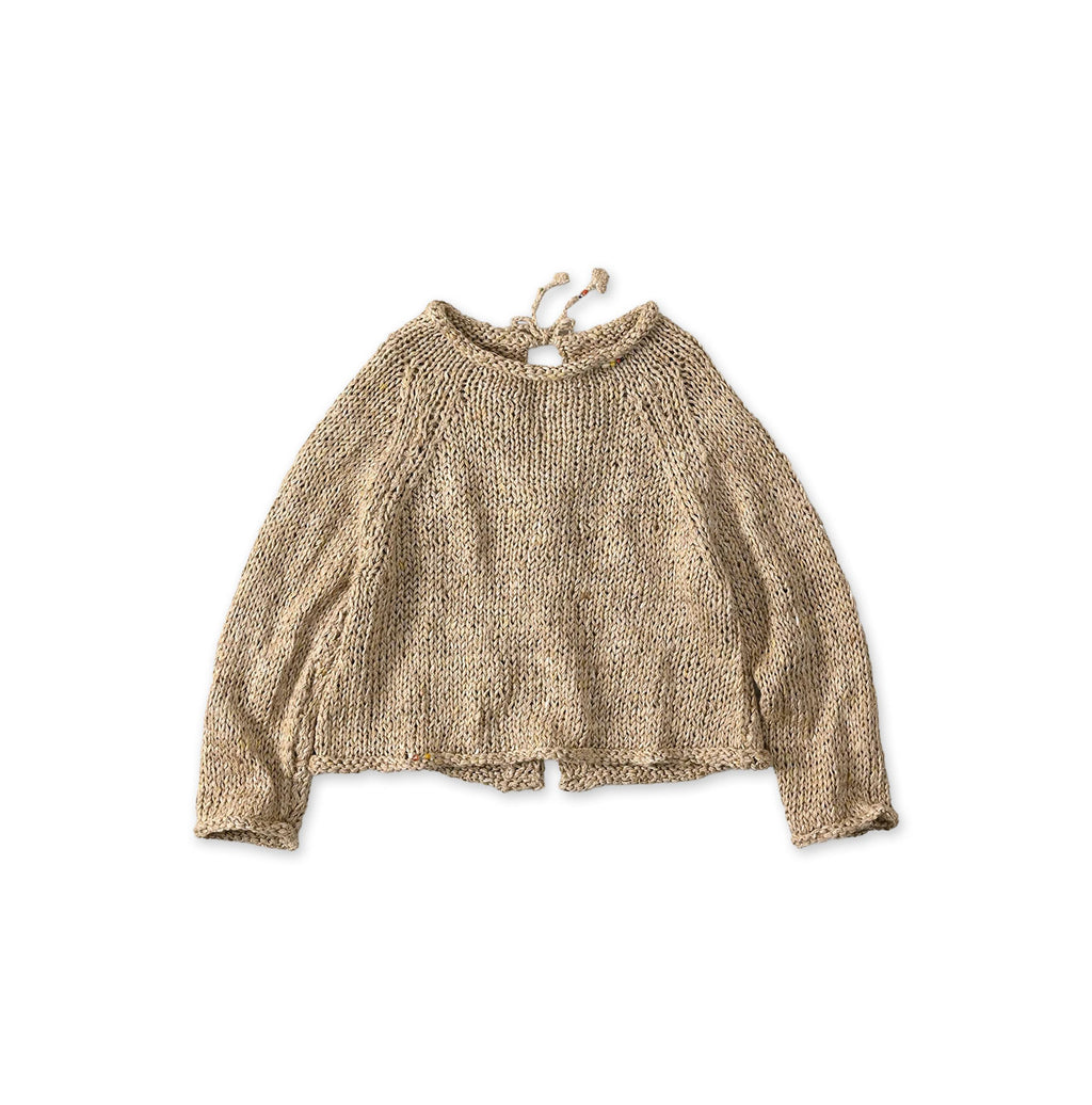 Zakkuri Linen Sweater Beige Top