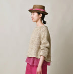 Zakkuri Linen Sweater Female Model