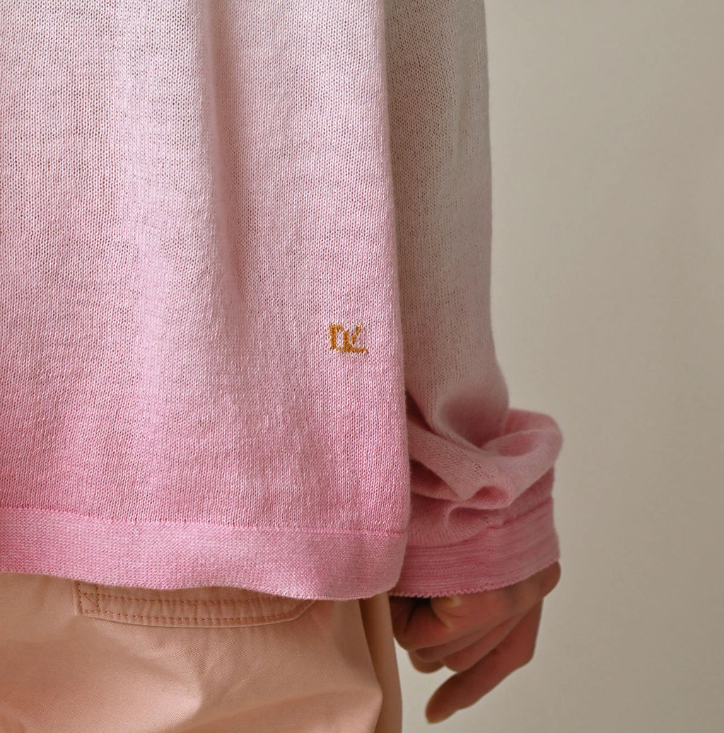 Sakura Gradation Dyed Gauze M Shirt Detail
