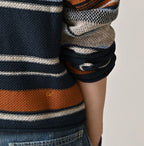 Indigo Native Gima Jacquard M Sweater Detail