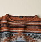 Indigo Native Gima Jacquard M Sweater Detail