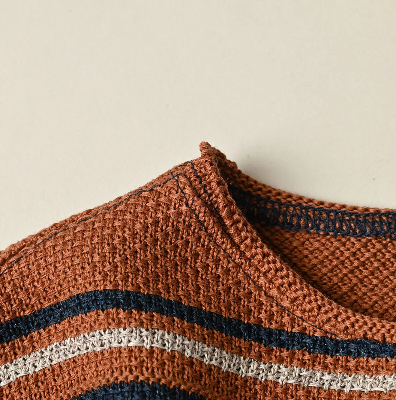 Indigo Native Gima Jacquard M Sweater Detail