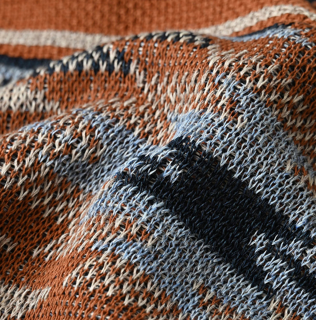 Indigo Native Gima Jacquard M Sweater Detail
